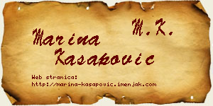 Marina Kasapović vizit kartica